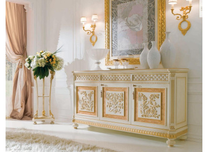 Buffet nábytek skříň Beige dřevo Jídelna skříně Baroko