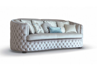 Třímístná pohovka Chesterfield Sofa 3 Místná Pohovka Obývací Couch Šedá Tkanina