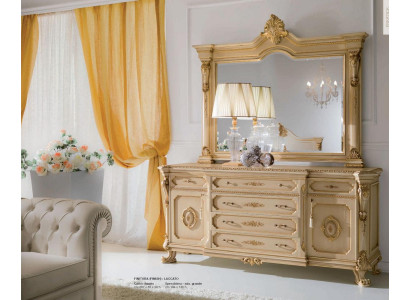 Komoda Zrcadlo Toaletní stůl Toaletní stůl Konzole Beige Souprava Ložnice