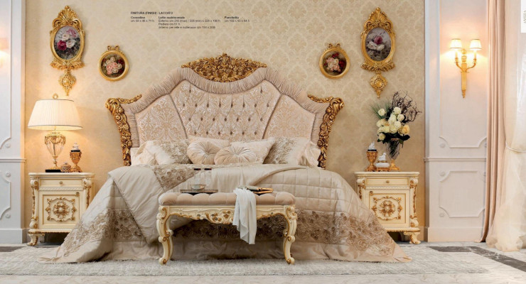 Souprava ložnice postel noční stolek stolička luxusní manželská postel béžová
