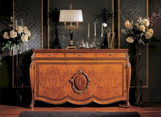 Sideboard Kommode Skříň Skříně Nábytek Hnědý Obývací pokoj Luxus Dřevo