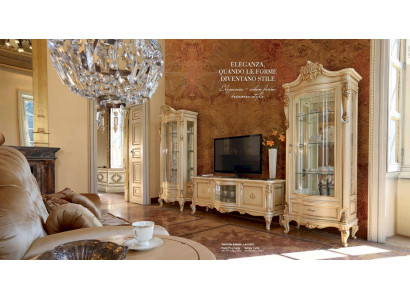 Vitrína luxusní skříně dřevo Vitríny obývací pokoj nábytek Beige Barokní