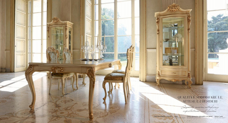 Vitrína luxusní skříně dřevo Vitríny obývací pokoj nábytek Beige Barokní