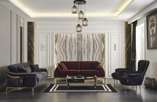 Design Křeslo Textilie Obývací místnost Černá Jednosedadlové Luxusní Křeslo Potah