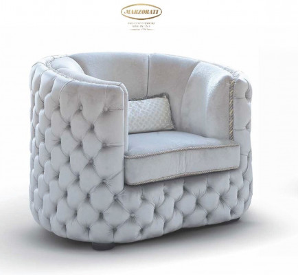 Chesterfield křeslo Jednosedák 1 sedadlo látkový koktejlová židle Luxus šedá