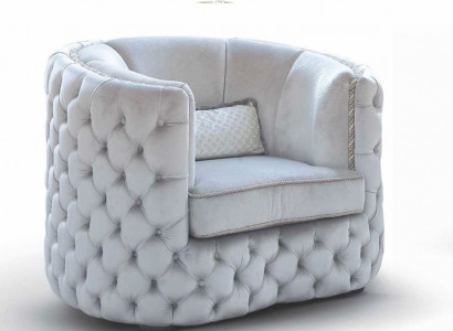 Chesterfield křeslo Jednosedák 1 sedadlo látkový koktejlová židle Luxus šedá