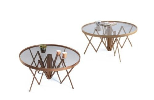 Designer obývací pokoj set 2x kulaté konferenční stoly Luxusný nábytek
