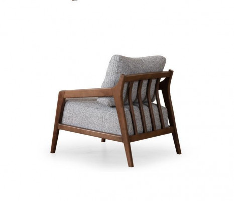 Šedý obývací pokoj - sofa set 3+1 místný, 2x dřevěné konferenční stolky