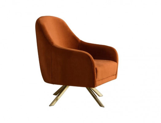 Oranžové křeslo s odkládacími opěrkami z nerezové oceli Moderní křeslo s jedním povlečením nábytek