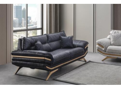 Elegantní 3-místná sedačka Exkluzivní černá barva Luxusní nábytek do obývacího pokoje.