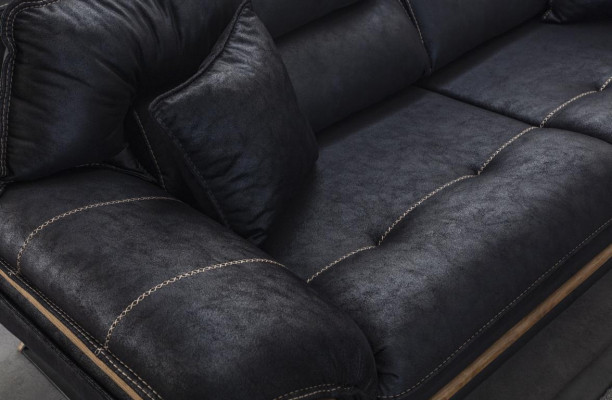 Elegantní 3-místná sedačka Exkluzivní černá barva Luxusní nábytek do obývacího pokoje.