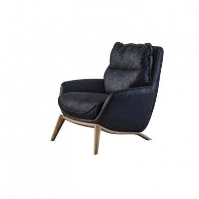 Luksusní křeslo moderního designu, černý barevný styl obývacího pokoje.