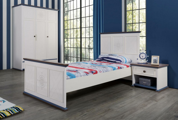 Design moderní nábytek noční stolek dětský podstolový pokoj bílý dřevo