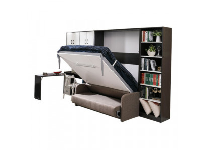 Šatní skříň Postel s pohovkou Polstrování Stěna Skříně Ložní postel Skládací Nábytek + Pohovka Nový