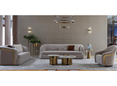 Sofa set 3 + 2 + 1 Sedací souprava Design Sofy skupina Moderní luxusní potahy Nový