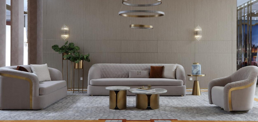 Třísedák textilní pohovka potah designová pohovka 3místná pohovka nábytek Big Sofa Nový