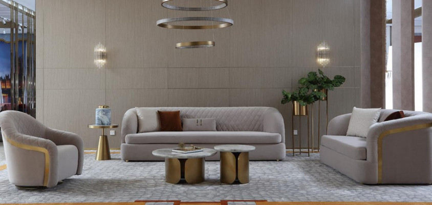Třísedák textilní pohovka potah designová pohovka 3místná pohovka nábytek Big Sofa Nový