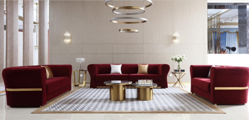 Třísedák Pohovka Design Přezka Moderní Sedadlo 242 x 93 Pohovky Pokoj Nábytek
