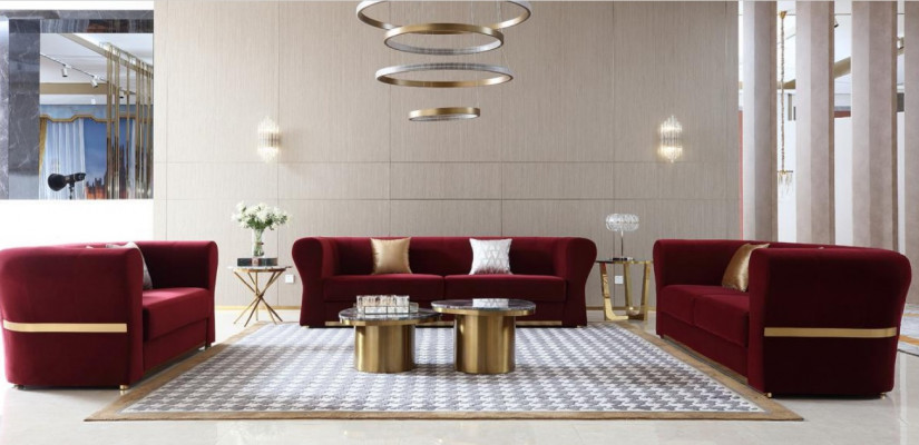 Třísedák Pohovka Design Přezka Moderní Sedadlo 242 x 93 Pohovky Pokoj Nábytek