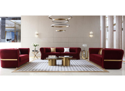 Třísedák Pohovka Design Přezka Moderní Sedadlo 242 x 93 Pohovky Pokoj Nábytek