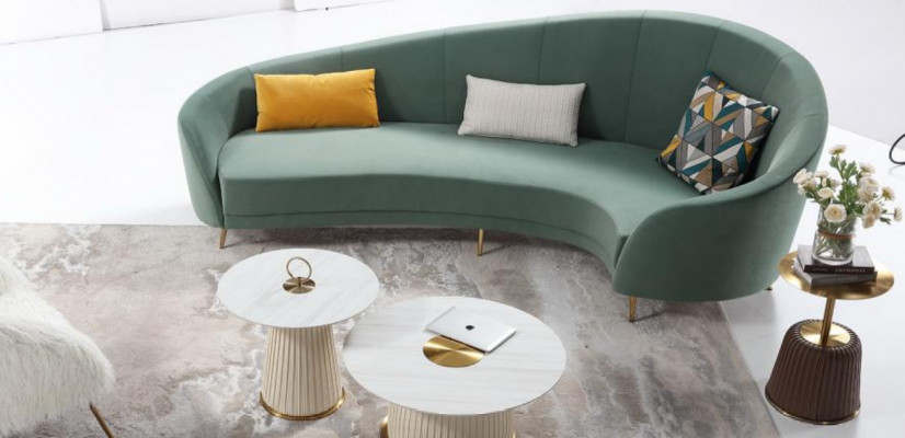 Kolem pohovky Moderní pohovka Obývací krajina Pokoj Nábytek Designer Sofa Zaoblená rohová pohovka