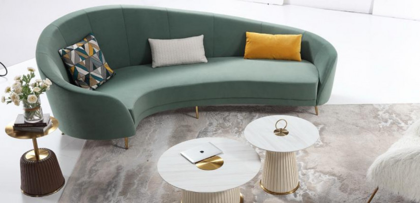 Kolem pohovky Moderní pohovka Obývací krajina Pokoj Nábytek Designer Sofa Zaoblená rohová pohovka