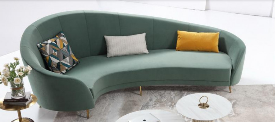 Kolem pohovky Moderní pohovka Obývací krajina Pokoj Nábytek Designer Sofa Zaoblená rohová pohovka