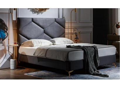 Ložnice set - postel + 2x noční stolky 3 díly Noční stůl Nábytek Luxus Hotel Samt