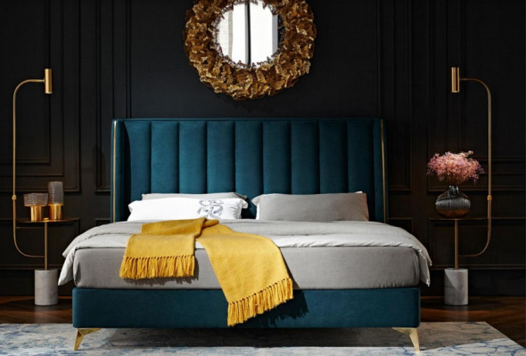 Ložnice sada Design Moderní Luxus Ložnice 2x Postel Vedlejší stolík 3ks. Nový