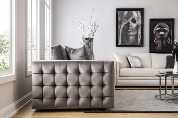 Vysokokvalitní pohovka 4místná čalouněná sedací souprava Designer Couch Sofa Luxus Chesterfield