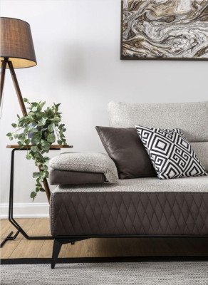 Luxus Dreisitzer Moderne Couch Möbel Grau Couchen Klassische Sofas Stoff Textil