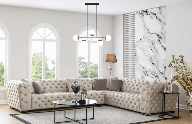Chesterfield polstrovaná pohovka Rozkládací pohovka Sada čalounění Luxusní rohové pohovky Nové