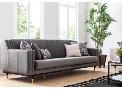 Klasická šedá sedací souprava 3místná pohovka Design Pohovky Třísedák Luxusní nábytek Styl.