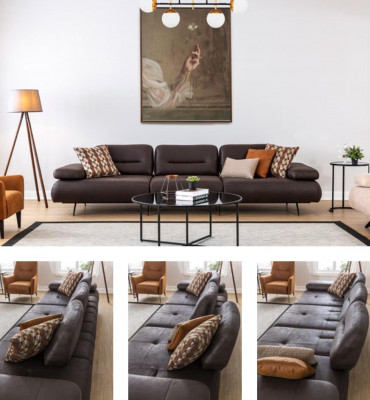 Sofa 4+3+1+1 sedáků, designové sofa, potahovaná pohovka, moderní luxusní pohovka