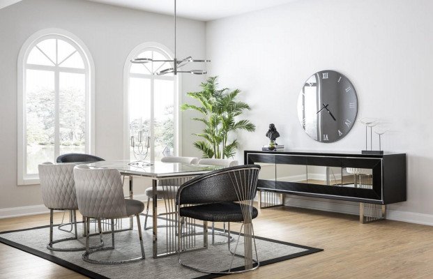 Černá komoda stojan na luxusní kredenci se skříňkami