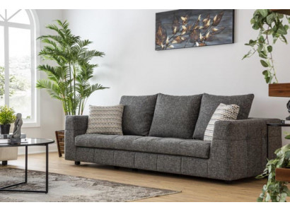 Luxusní pohovka 4 místná látková obývacího pokoje Moderní design šedá Pohovky čalouněné gauče
