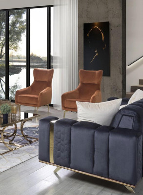 Luxusní sedací souprava pohovka textil křesílka 4+3+1 pro obývací pokoj látková