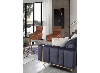 Luxusní sedací souprava pohovka textil křesílka 4+3+1 pro obývací pokoj látková