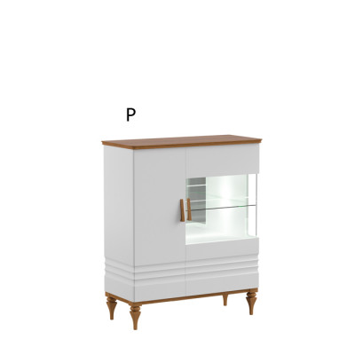 Moderní skleněná skříň pro obývací pokoj, vysoká skříň, vitrína pro hotel Aspen AS-W12