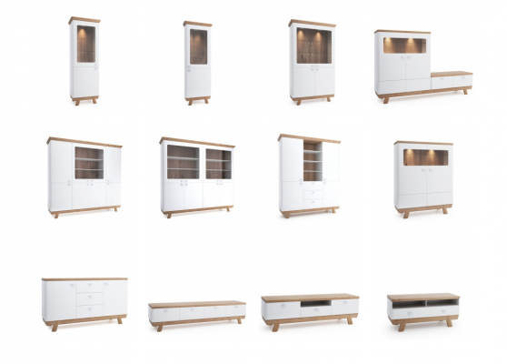 Moderní skleněná skříň, šatní skříň, skříň na obývacím pokoji, skříň na hotelovém pokoji Aspen AS-W12