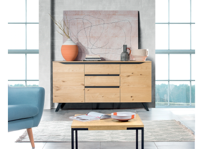 Kommode Sideboard Highboard Schrank Anrichte 2 Türen 3 Schubladen Regal Hotel