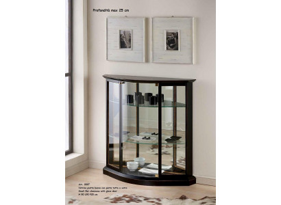 Vitrína Černá Skleněná Skříň Design Klasická Skříň Luxusní Dřevěný Nábytek Vitríny