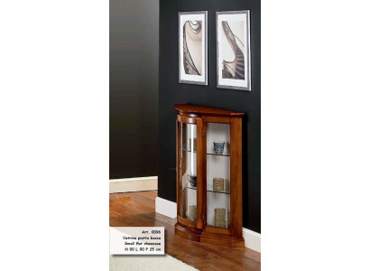 Vitrínová skříň ze skla hnědá vitrína obývací pokoj dřevo kredenc luxusní nábytek nový