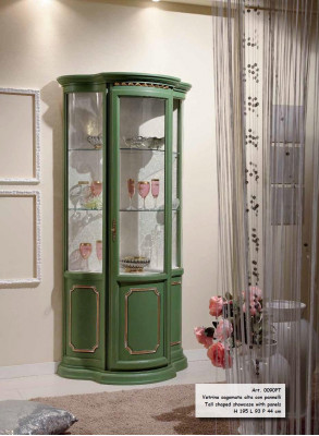 Polovina skříně Vitrína Sklo Skříň Vitrína Dřevo Obývací pokoj Luxus Zelená Buffet