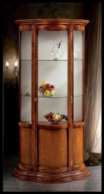 Skleněné skříně Luxus Sideboard Skříně Hnědá Vitrína Klasický Italský nábytek