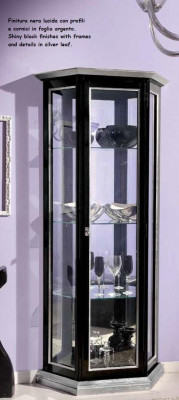 Vitrína Skleněná Skříň Černá Luxus Italský Nábytek Skříně V Obývacím Pokoji