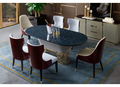 Luxus designer nerezový kov jídelní stůl tabulky obývací pokoj mramorový design