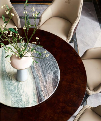 Design Dřevěný stůl kulatý jídelní stůl Kulaté jídelní stoly 150 cm Luxus třída
