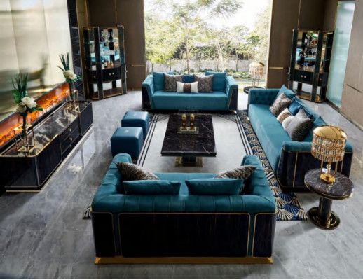 Třísedáková pohovka Pohovka Potah Sedací souprava 3místná Textilní pohovky Látka Luxusní nábytek