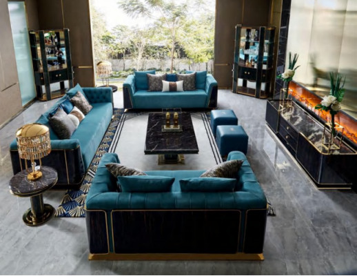 Třísedáková pohovka Pohovka Potah Sedací souprava 3místná Textilní pohovky Látka Luxusní nábytek